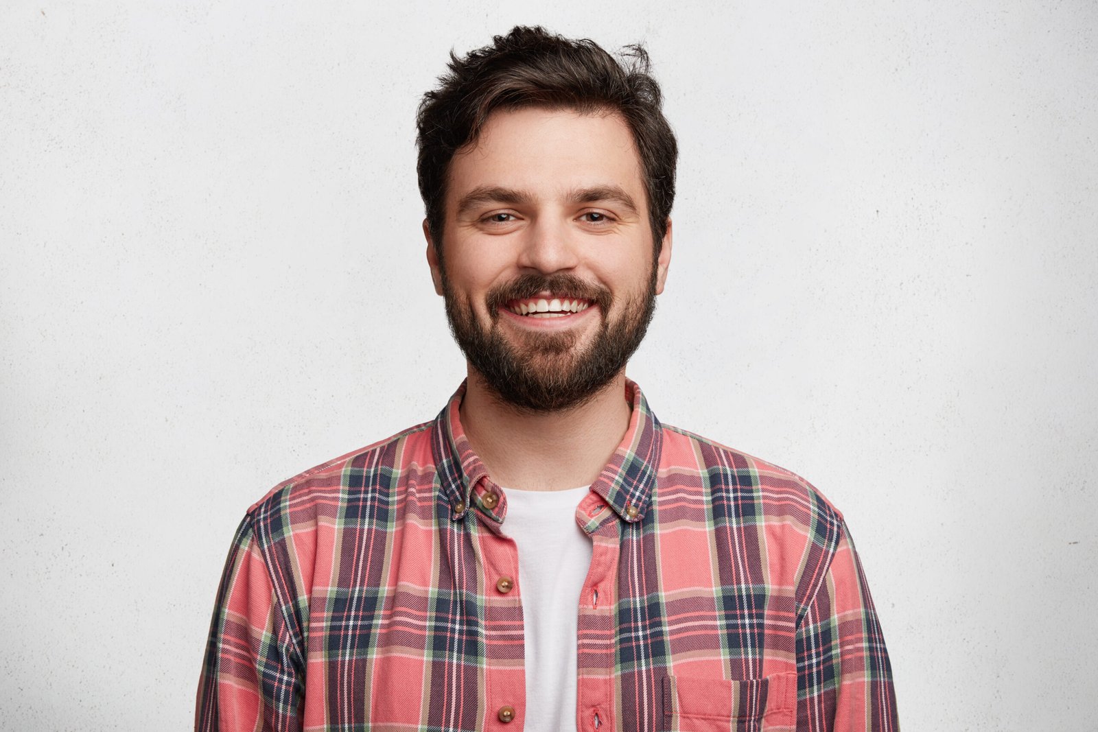 Young Bearded Man With Striped Shirt Scaled